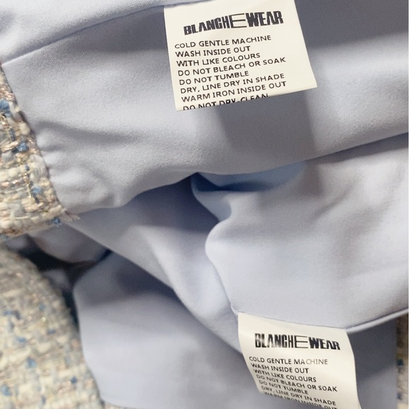 Bundle Blue Tweed Jacket and Mini Skort Skirt Fall Outfit Set Size 6 Medium - Picture 13 of 14